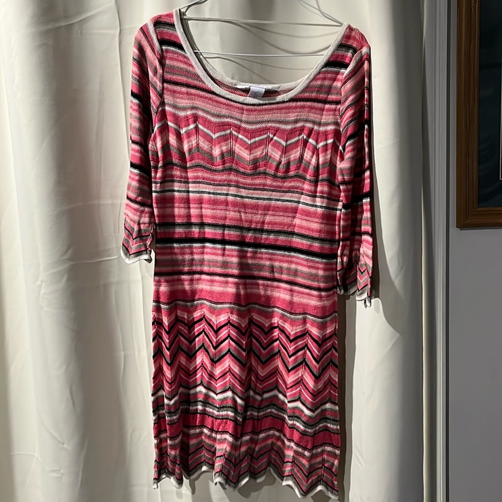Pink striped tunic top